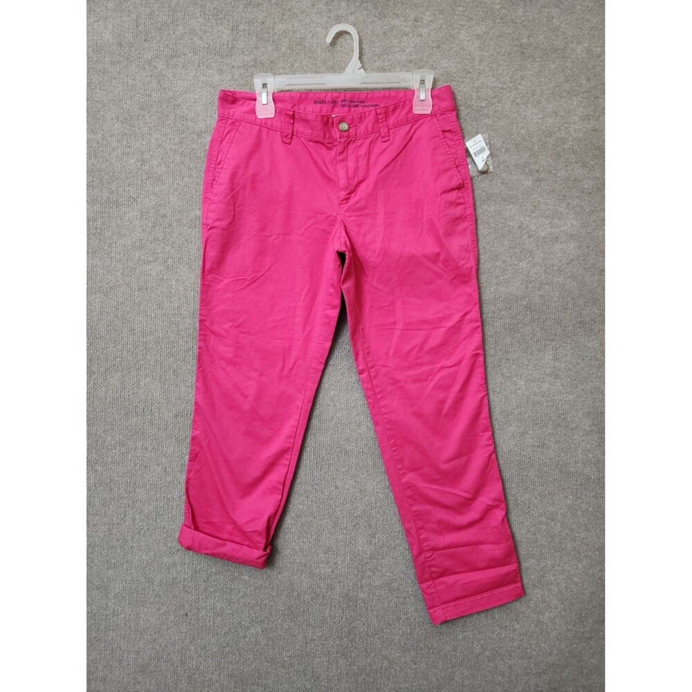 GAP Girlfriend Khaki Pants Womens 2 Pink Stretch NEW